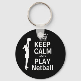 Chaveiro Tema de Netball de Mantenha-se Calmo e Jogue