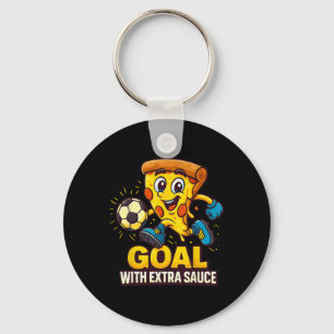 Chaveiro Tema de Pizza para Meninos Piada de Futebol