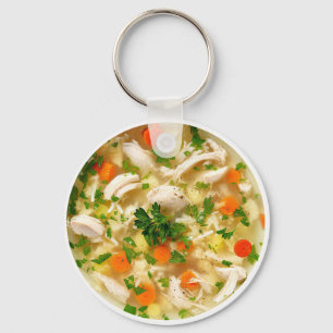 Chaveiro Tema de Sopa de Galinha com Macarrão Divertida 