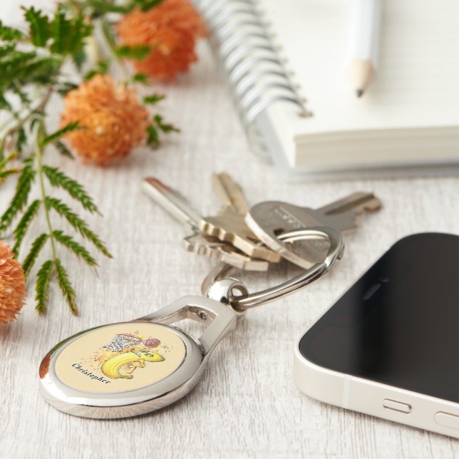 Chaveiro Tema Fruitário Energético de Banana Slam Dunk Dese (Lateral)