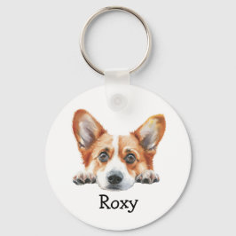 Chaveiro Tema Personalizado do Corgi Dourado