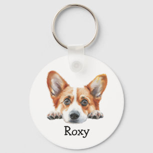 Chaveiro Tema Personalizado do Corgi Dourado