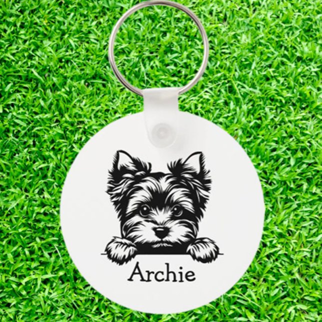 Chaveiro Tema Personalizado do Welsh Terrier Puppy (Carry your love for Welsh Terrier puppies everywhere with a personalized theme keychain.)