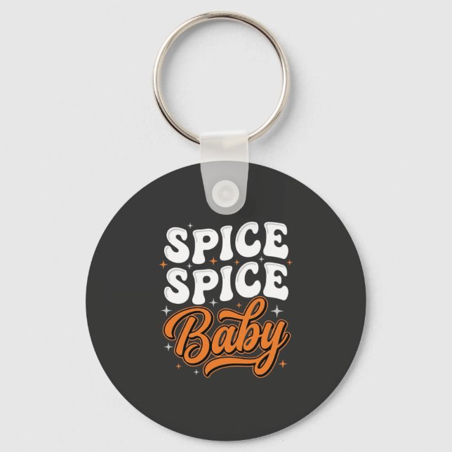 Chaveiro Temática de Halloween Bebê Spice Retro Tipografia  (Frente)