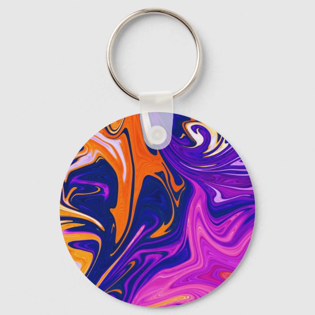 Chaveiro Tempestade de cores | Melhor pintura abstrato colo (Frente)