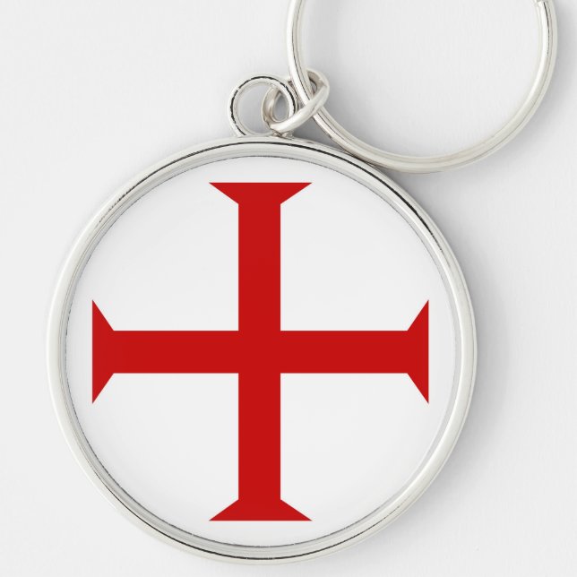 Chaveiro templar tricota vermelho malta teutonic hospitall (Frente)