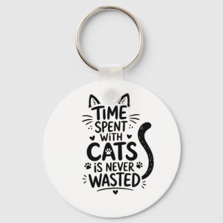 Chaveiro Tempo Passado Com Gatos