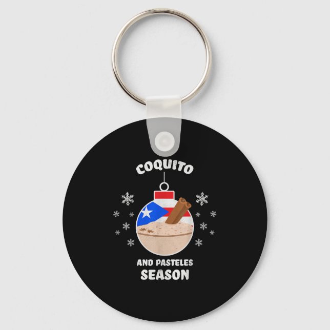 Chaveiro Temporada de Natal de Porto Rico Coquito e Pastele (Frente)