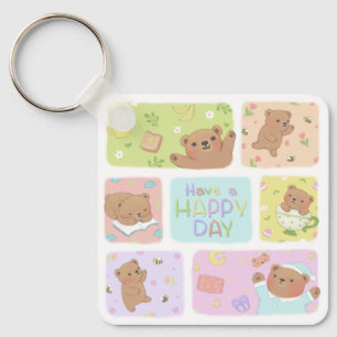 Chaveiro Tenha Um Feliz Dia: Óculos De Urso De Teddy