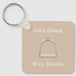 Chaveiro "Tenham Viagem de Cavalo" Stirrup Ferro em Beige