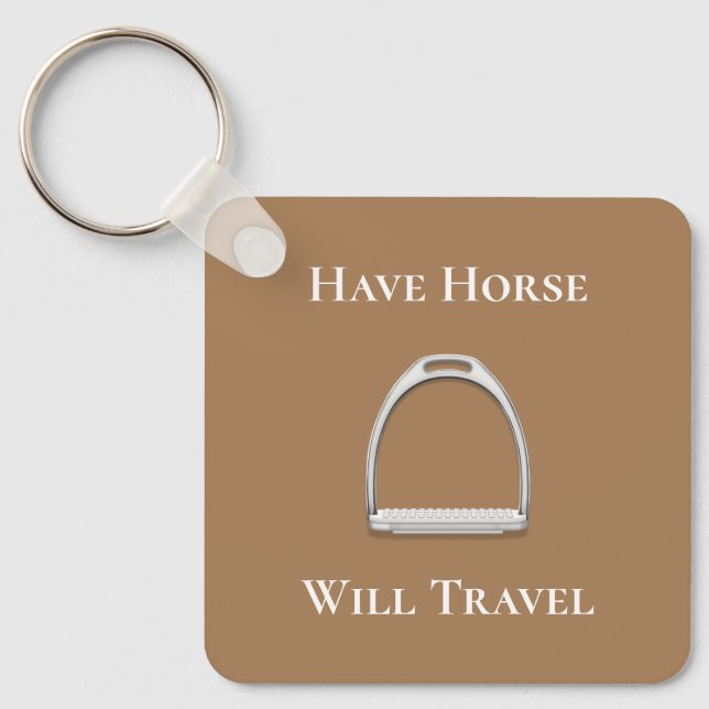 Chaveiro "Tenham Viagem de Cavalo" Stirrup Iron Brown (Frente)