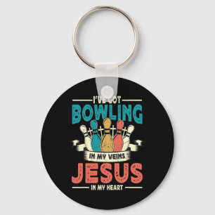 Chaveiro Tenho Boliches nas minhas veias e Jesus no meu cor