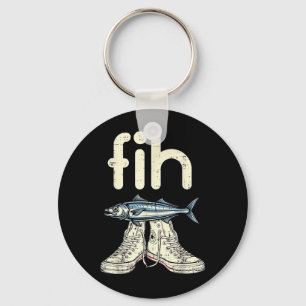 Chaveiro Tênis de Lona Fih Peixe Dito Divertido Humor Meme 