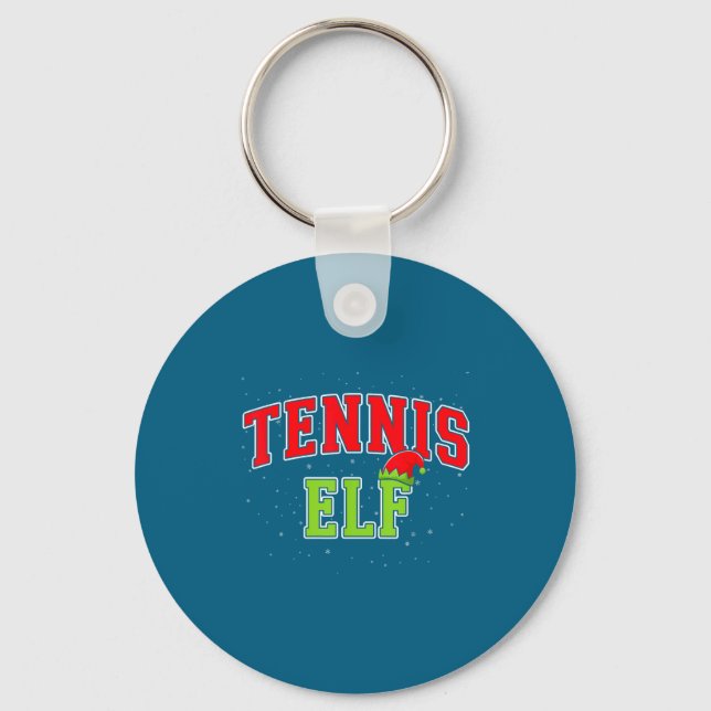 Chaveiro Tennis Elf Christmas Family Matching Group Xmas  (Frente)