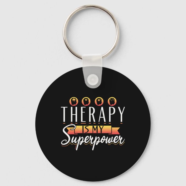 Chaveiro Terapia de Apoio Terapia É Meu Superpoder (Frente)
