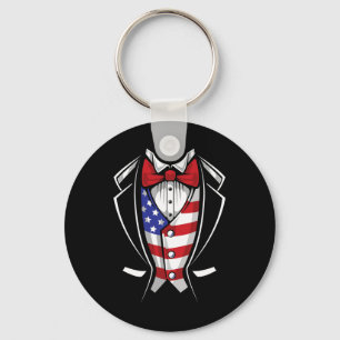 Chaveiro Terno Usa Tuxedo Patriótico 4 De Julho Bandeira Am