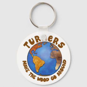 Chaveiro Terra engraçada de Woodturning do globo dos