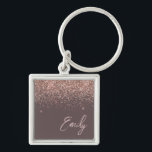 Chaveiro Terracotta Rosa Dourado Blush Link Monograma com L<br><div class="desc">Terracotta e Rosa Dourado - Chaveiros com nomes Monográficos de Script Glitter Glitter de Espelho Rosa Esmagado (Cadeia-Chave). Isto faz o doce e perfeito aniversário de 16 anos, casamento, chá de panela, aniversário, chá de fraldas ou festa de solteira presente para alguém que ama luxo de luxo e estilos quíticos....</div>