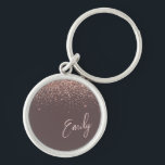 Chaveiro Terracotta Rosa Dourado Blush Link Monograma com L<br><div class="desc">Terracotta e Rosa Dourado - Chaveiros com nomes Monográficos de Script Glitter Glitter de Espelho Rosa Esmagado (Cadeia-Chave). Isto faz o doce e perfeito aniversário de 16 anos, casamento, chá de panela, aniversário, chá de fraldas ou festa de solteira presente para alguém que ama luxo de luxo e estilos quíticos....</div>