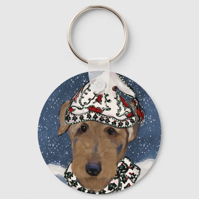 CHAVEIRO TERRIER AIREDALE     (Frente)