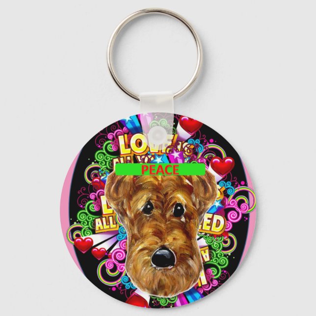 CHAVEIRO TERRIER AIREDALE (Frente)