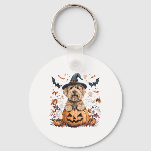 Chaveiro Terrier Pumpkin Halloween Do Que (Frente)