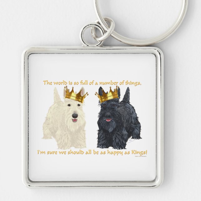 Chaveiro Terriers Escoceses Pensamentos Felizes (Frente)