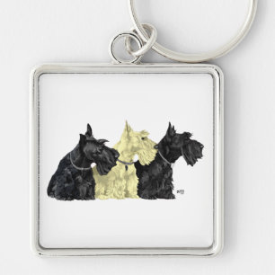 Chaveiro Terriers Escoceses Preto e Trigo