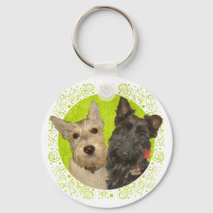 Chaveiro Terriers Escoceses Trigo e Preto