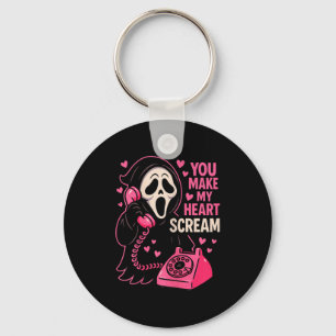 Chaveiro Terror Cute Assustador Faça Meu Coração Gritar Dia
