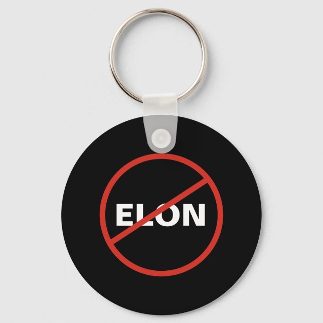 Chaveiro Tesla - Simples ANTI ELON - preto (Frente)