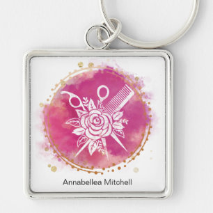 Chaveiro Tesoura de Cabeleireiro Estilista Beleza Rosa Pink