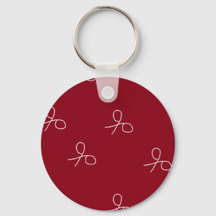 Chaveiro Tesoura desenhada à mão em vermelho maroon
