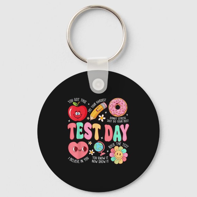 Chaveiro Test Day Rock The Test Testing Day Motivational Te (Frente)