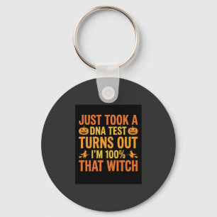 Chaveiro Teste de DNA de Bruxa de Halloween Design Engraçad