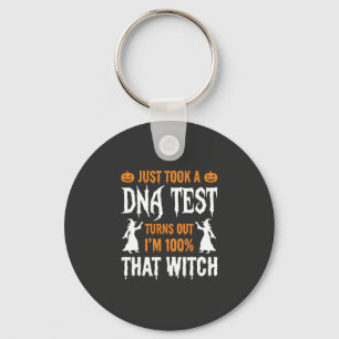 Chaveiro Teste de DNA de Bruxa Engraçado de Halloween Gráfi