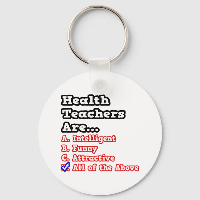 Chaveiro Teste do professor de saúde...Piada (Frente)