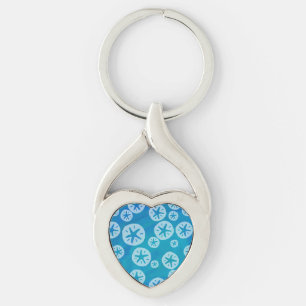 Chaveiro Teste padrão branco e azul do dólar de areia