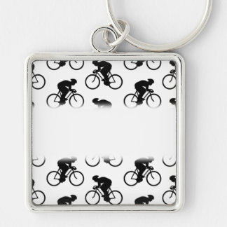 Chaveiro Teste padrão da bicicleta em preto e branco.