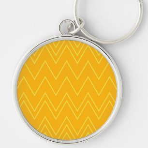Chaveiro Teste padrão de ziguezague amarelo, legal, na