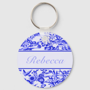 Chaveiro Teste padrão oriental personalizado do pássaro e