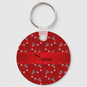Chaveiro Teste padrão vermelho conhecido personalizado do