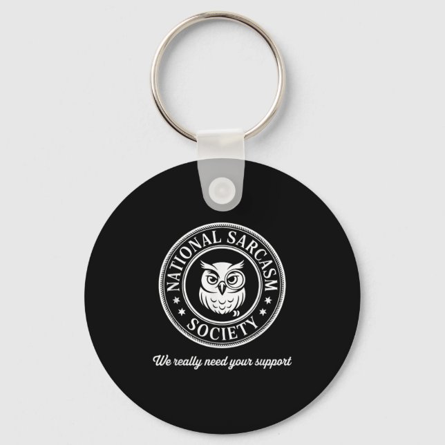 Chaveiro Testemunha da Sociedade Funny Owl Sarcasm Citando  (Frente)