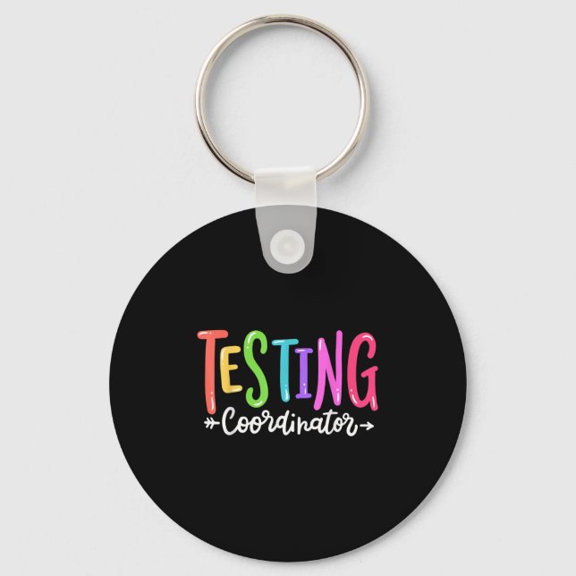 Chaveiro Testing Coordinator Test Day Exam Motivational Squ (Frente)