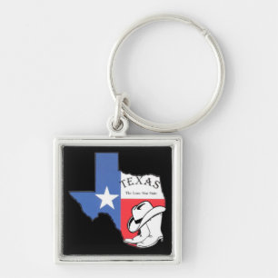 Chaveiro Texas: Flag e Silhouette do Texas