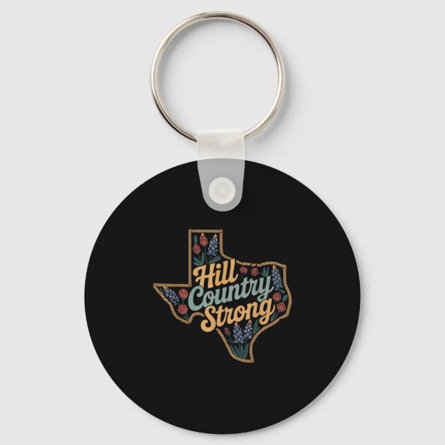 Chaveiro Texas Hill Country 2025 Texas Strong Retro Motivat (Frente)