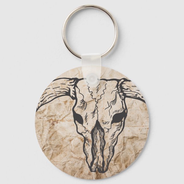 Chaveiro Texas Longhorn Bull Skull (Frente)