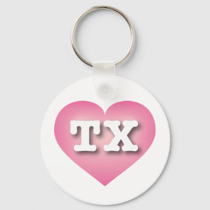 Chaveiro Texas Pink Fade Heart - Eu amo TX