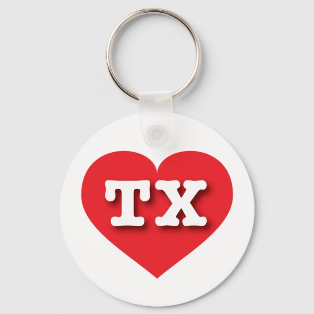 Chaveiro Texas Red Heart - Eu adoro TX (Frente)