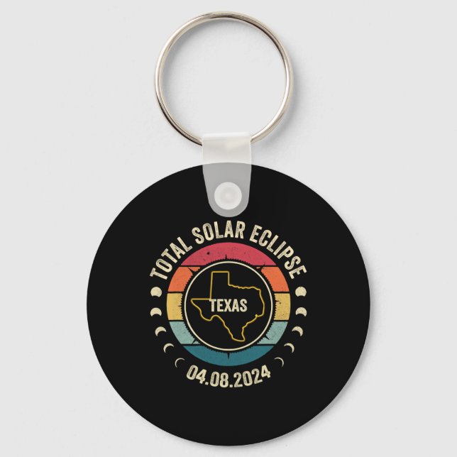 Chaveiro Texas Total Solar Eclipse 2024 Totalidade American (Frente)